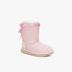 Ugg Classic Short II Braided Kids Classic Boots Pink (6075XMYRO)